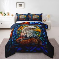 Castle Fairy Safari Eagle Bedding Comforter Set 2pcs for Boys Girls,Exotic Style Twin Comforter Sets Microfiber,Vintage Aesthetic Breathable Bedding Set,Super Cozy Room Decor,Reversible
