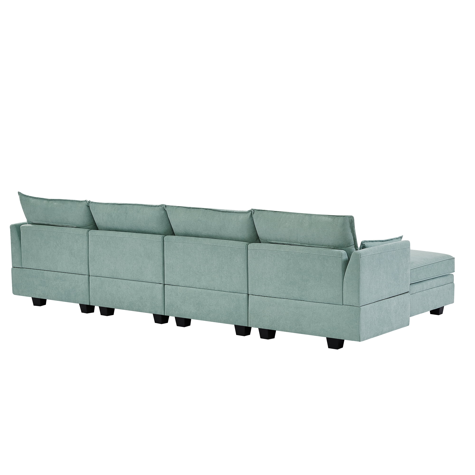 YYAo Modern Large U-Shape Modular Sectional Sofa, Reversible Sofa Bed with Storage Seat for Living Room, Light Green YYAo Modern Large U-Shape Modular Sectional Sofa, Reversible Sofa Bed with Storage Seat for Living Room, Light Green