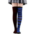 thumbnail image 1 of Womens Long Socks Color Matching Striped Thigh High Socks Over The Knee Socks Festival Christmas, 1 of 2