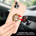 thumbnail image 6 of iPhone 12 Pro Max Case, 12 Pro Max Case, Slim Fit Soft 360° Ring Holder Kickstand Magnetic Car Mount Supported Shockproof Protective Phone Cover for iPhone 12 Pro Max 6.7 Inch, Pink/Golden, 6 of 18