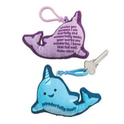 Angle View: Plush Religious Narwhal Bkpk Clp Key Cha - Party Favors - 12 Pieces