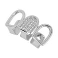 thumbnail image 1 of Unique Bargains 1 Pc Fake Grills Hip Hop Hollowout Rhinestone Teeth Grillz Silver Tone, 1 of 6