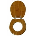 thumbnail image 3 of TOPSEAT Siège de Toilette Rond Native Impression avec Charnières en Nickel Brossé, Bambou Naturel, 3 of 10