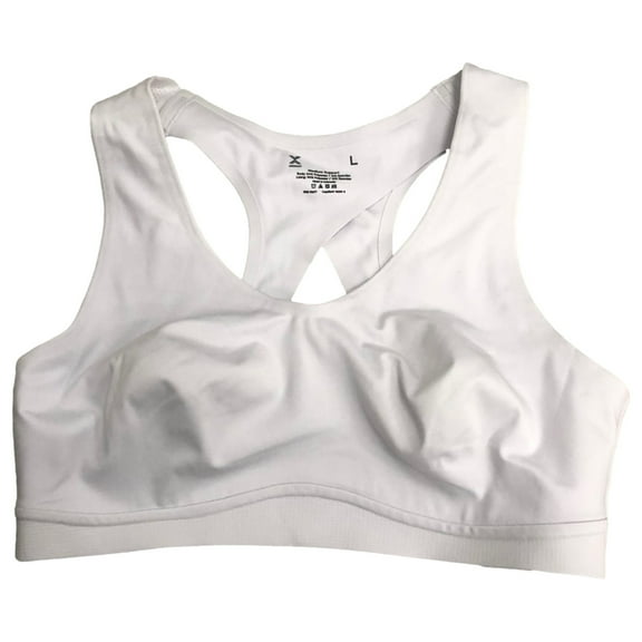 Xersion Womens White Medium Support Bonded Racer Back Sports Bra Small