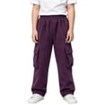 thumbnail image 3 of akafmk Boys Cargo Jogger Sweatpants Fleece Lined Sweatpants Corduroy Thick Warm Multi Pockets Elastic Waist Casual Sweatpants Boys Winter Clothes 3-15 Years, 3 of 7