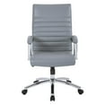 thumbnail image 4 of Pemberly Row Executive Mid-Back Chair in Gray Faux Leather with Padded Arms, 4 of 5