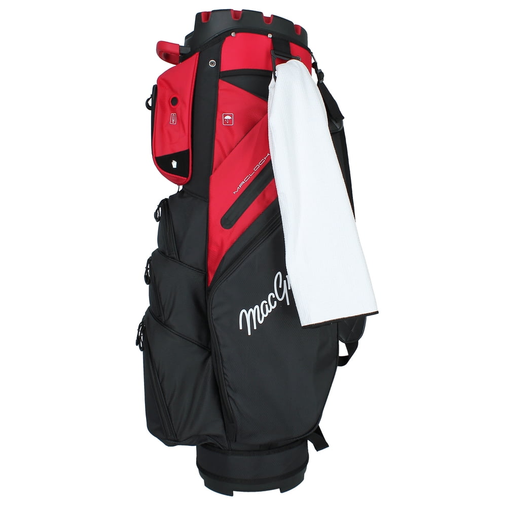 MacGregor Golf MACLOCK Ultimate Divider System Cart Bag, Black/Red