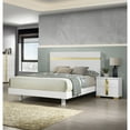 thumbnail image 2 of Miekor Furniture Modern White 3pc Bedroom Set Full Size Bed w LED 2x Nightstands Mattress Ready Furniture Acrylic Trim 89007, 2 of 12