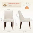 thumbnail image 5 of EOP Upholstered Dining Chairs Set of 6, Mid Century Modern Fabric Side Chairs with Solid Wood Legs, Comfortable Kitchen & Dining Room Chairs for Home, Restaurant Use, Beige, 5 of 6