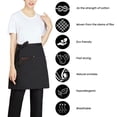thumbnail image 3 of Server Apron with Pockets Waist Apron for Work Cafe Uniform, For Pens, Notepads, Straws, Tips - black, 3 of 5