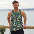 thumbnail image 6 of Logiee Dinosaur Plays Soccer Print Men's Workout Tank Top,Quick Dry Workout Tank Top,Gym Muscle Tee,Fitness Bodybuilding Sleeveless T Shirt-4X-Large, 6 of 7