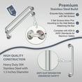 thumbnail image 5 of 2-Pack Bathroom Safety 24" Grab Bars - 1.5" Dia. ADA Handrail/Tub Shower/304 Stainless Steel/Smooth, 5 of 9