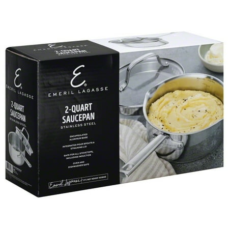 Upc 076753629553 Emeril Lagasse 2 Quart Stainless Steel Sauce Pan With Tempered Glass Lid Upcitemdb Com