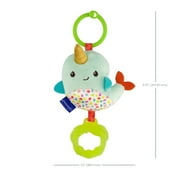 Infantino Chime & Go Tag Along Pal Toy, Clip-on Toy, Age 6-12 Months, Narwhal