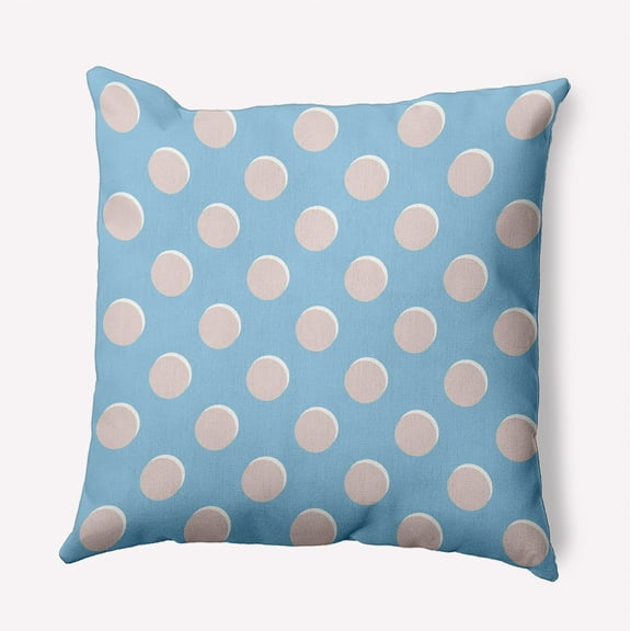 16" x 16" Simply Daisy Polka Dots Polyester Accent Pillow, Carolina Blue Qty 1