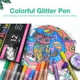 thumbnail image 4 of 2025 New Glitter Gel Pens Set 12 Color, Colorful Pens, Artist Colored Gel Markers, Back to School, Smooth Pens for Writing, Office School Supplies Gifts for Adult Coloring Hand Lettering, 4 of 9