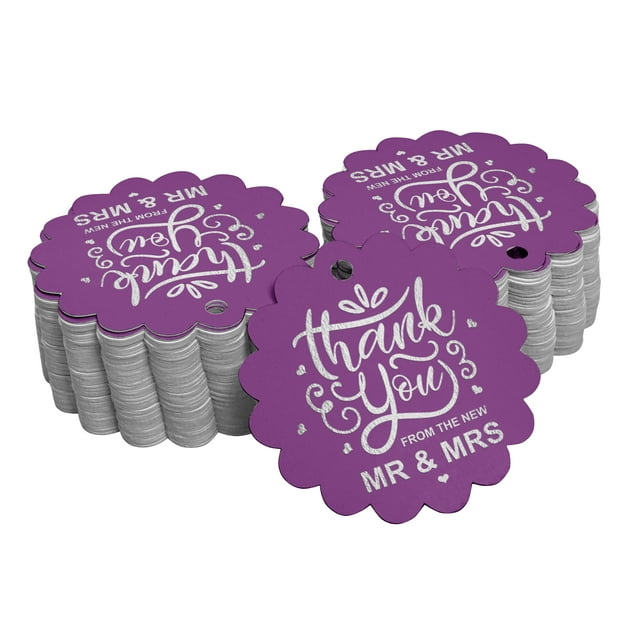 Inkdotpot Thank You From The New Wedding Bottle Tag Real Silver Foil Favor Hang Tags 50 Pack