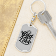 thumbnail image 6 of God Is Love Pray Christian Stainless Steel or 18k Gold Premium Swivel Dog Tag Keychain, 6 of 10