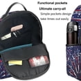 thumbnail image 5 of Lsque Red White Blue Fireworks 1 Pattern Backpack – School Travel Canvas Daypack with Ergonomic Padded Straps, Multiple Compartments & Leather Handle, 5 of 5