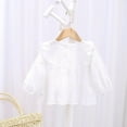 thumbnail image 3 of AMERTEER Girl‘s Style Solid Color round Collar Embroidered Long Sleeve Shirt, 3 of 6