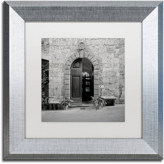 Trademark Fine Art "Tuscany I" Canvas Art by Alan Blaustein, White Matte, Silver Frame