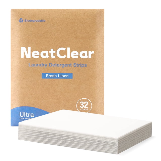 Láminas de detergente para ropa NeatClear Fresh Linen, 32 lavados