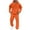 Orange, variant on MELDVDIB Mens Hoodies and Cargo Sweatpants Set Solid Color Long Sleeve Hooded Sweatshirt with Multi Pocket Sweatpants Casual Tracksuit for Daily Wear
