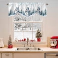 thumbnail image 2 of Christmas Snowman Tie Up Valances Curtain, Winter Tree Snowflakes White Blue Adjustable Rod Pocket Short Window Treatment Tie Up Curtains Valances for Kitchen Living Room Bathroom 42x18 Inches, 2 of 9