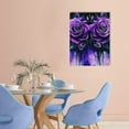 thumbnail image 2 of ZFLMY Purple Roses Gothic Canvas Wall Art Home Decor 12x16 16x20 12x16in, 2 of 5