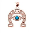 thumbnail image 2 of ROSE GOLD EVIL EYE PROTECTION HORSE SHOE GOOD LUCK PEDANT NECKLACE :  10K  Pendant with 22" chain, 2 of 2