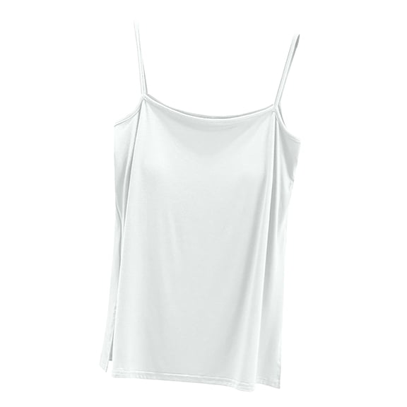 Admvng Women's Tank Top Spaghetti Strap Side Slit Sleeveless Round Neck Comfy Camisole