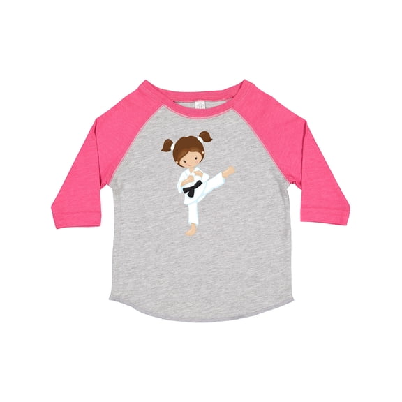Inktastic Karate Girl, Cute Girl, Brown Hair, Black Belt Girls Toddler T-Shirt