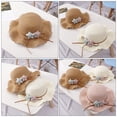 thumbnail image 5 of KAKOWELY 1 sombrero de paja tejido para niños, para verano, playa, protección solar, para exteriores, 5 of 5