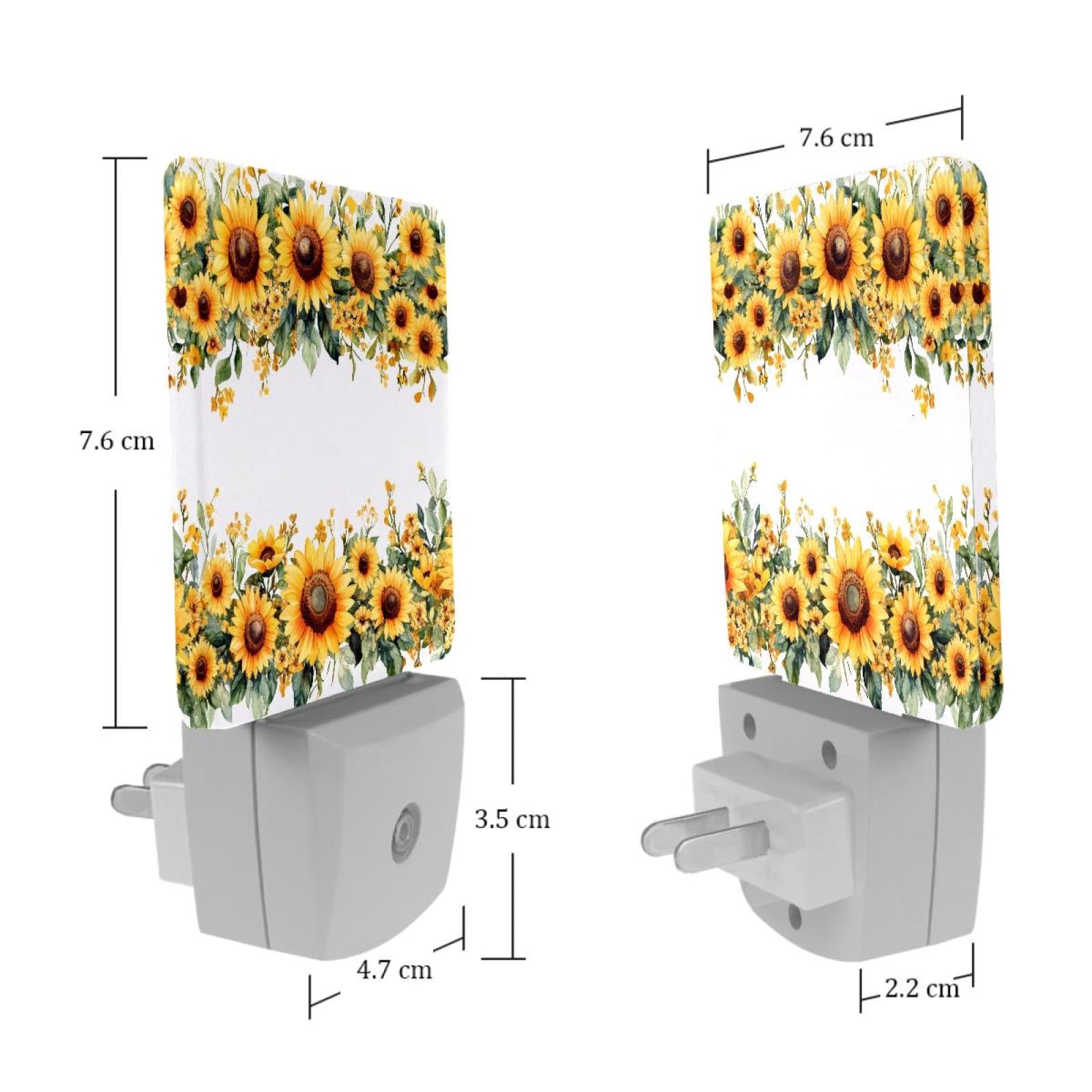 PhooArto Flower Sunflower Pattern Plug in LED Night Light Auto Sensor Dusk to Dawn Decorative Night for Bedroom, Bathroom, Kitchen, Hallway, Stairs, Baby's Room, Energy Saving