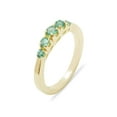 thumbnail image 1 of LBG British Made 18k Yellow Gold Genuine Natural Emerald Womens band Ring - 33 size options - Size 5.5, 1 of 6