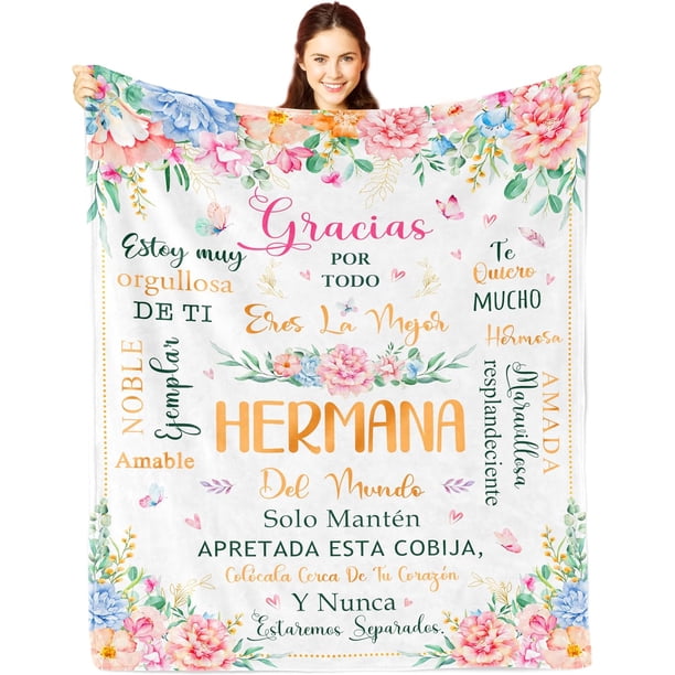 LHSHID Regalos para Hermanas manta Sister Gifts in Spanish Regalo de Cumpleanos/Graduacion/Navidad Hermana Sister Birthday Gift Ideas Big Sister Gifts Gifts for Sister Throw Blanket 40"x50"