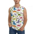 thumbnail image 2 of Goofa Cute Dinosaur Printed Men's Sleeveless T-Shirt - Athletic Gym Workout Tank Top for Men - Moisture-Wicking, UPF 30+ Quick-Dry Muscle Tee-XX-Large, 2 of 8