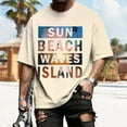 thumbnail image 6 of Ankishi Tropical T Shirts for Men Sun Beach Waves Island Short Sleeve Shirt Casual Crewneck Beach Tops for Travel, 6 of 9