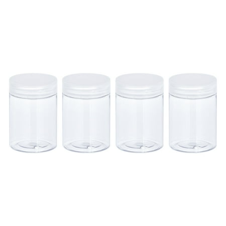 

Uxcell 3oz/ 100ml Round Plastic Jars with Transparent Screw Top Lid for Storage 4Pack