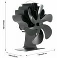 thumbnail image 2 of Ventilador de estufa de leña eficiente, diseño de 6 aspas alimentado por calor y funcionamiento silencioso para hogares acogedores, accesorio de chimenea no eléctrico con termómetro y protección, 2 of 5