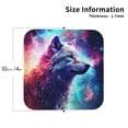 thumbnail image 2 of Leather Coasters with Heat-resistant for Drinks, Starry Multicolored Wolf Cup Coasters Cup Pad Mat for Tabletop Protection, Coffee Table, Office Desk and Housewarming Gift, 2 of 5