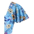 thumbnail image 5 of Rosegal Women Plus Size Flutter Sleeve Flower Print Skirted Two Piece Swimwear Light Blue 5X, 5 of 6