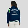 thumbnail image 5 of Women's WEAR by Erin Andrews College Navy Seattle Seahawks Varsity Lightweight Full-Snap Jacket, 5 of 5
