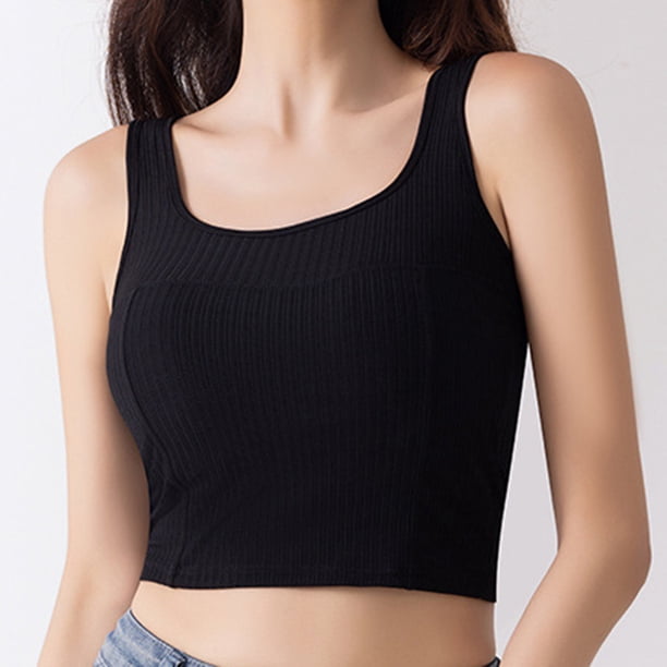 Top de nailon para mujer, sin mangas, con ventilación, color liso, con hilo interior moldeador