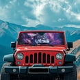 thumbnail image 3 of Yuyamidu Galaxy Wolf Windshield Sunshade USA Flag Sun Shade Heat Shield Sun Visor Mat Compatible with Jeep Wrangler Rubicon Sahara TJ JK JKU 2 Door & 4 Door, 3 of 7
