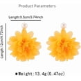 thumbnail image 6 of Boho Fabric Flower Dangle Earrings for Women Colorful Lightweight Handmade Shell Pearl Camellia Summer Wedding Vacation Statement Drop Dangling Earrings Birthday Holiday Jewelry, 6 of 12