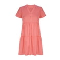 thumbnail image 5 of XuJwPNcy Womens Tops Casual Short Sleeve V Neck Shirts Button down Summer T Shirt Babydoll Blouses, 5 of 6