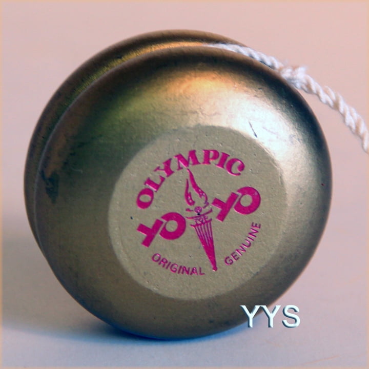 Canada Games Olympics-WHITE w/ Gold Vintage Collectible Wooden Yo-Yo 