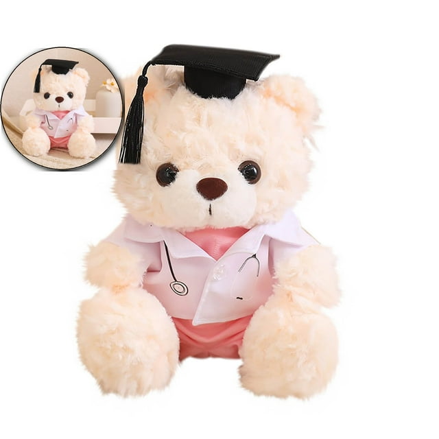 Dvruxg Graduation Doctor Bear Stuffed Animal Teddy Bear in Doctor Uniform and Graduation Cap
