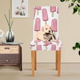 thumbnail image 4 of Yayeee 4 Pack Dining Chair Covers Stretch Parson Chairs Slipcovers Seat Protector, Pink Ice Cream, 4 of 6